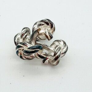 HERMÈS 925 Sterling Silver Knot Cufflinks